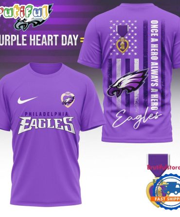 Philadelphia Eagles National Purple Heart Day Limited Edition 3D Shirt