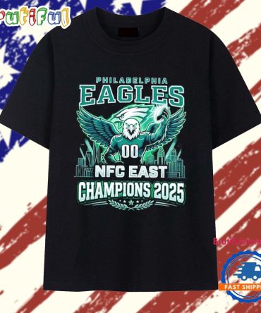 Philadelphia Eagles Nfc East Champions 2025 Skyline T Shirt