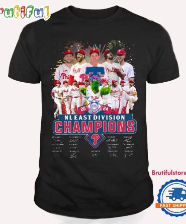 Philadelphia Phillies 2024 Al West Division Champions Team Graphics Design T Shirt