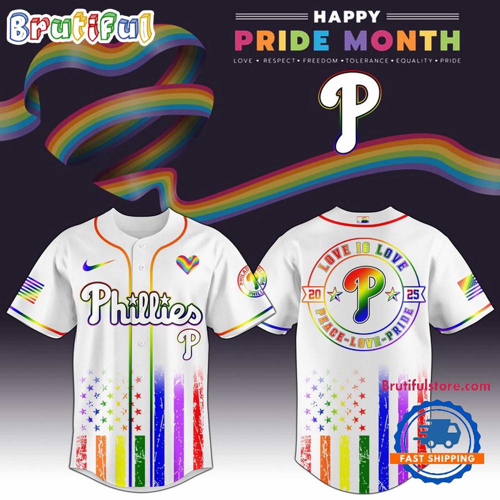 Philadelphia Phillies 2025 Happy Pride Month Limited Edition Baseball Jersey