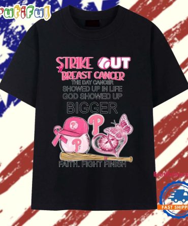Philadelphia Phillies Breast Cancer Awareness Faith Fight Finish 2025 T Shirt