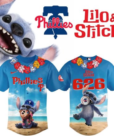 Exclusive Phillies & Stitch Hawaiian Jersey – Perfect For Baseball Fans & Disney Lovers!