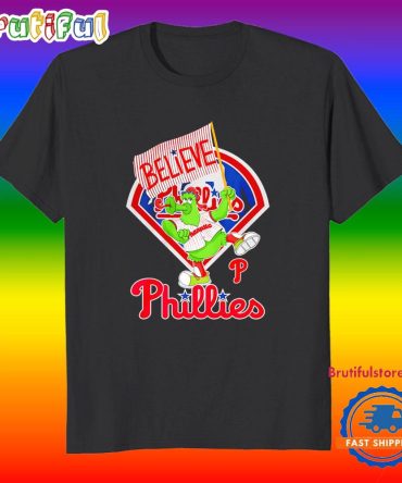 Phillie Phanatic Philadelphia Phillies Believe Flag T Shirt