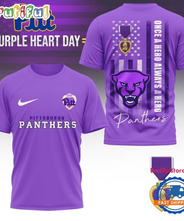 Pittsburgh Panthers Ncaa National Purple Heart Day Unisex 3D Shirt