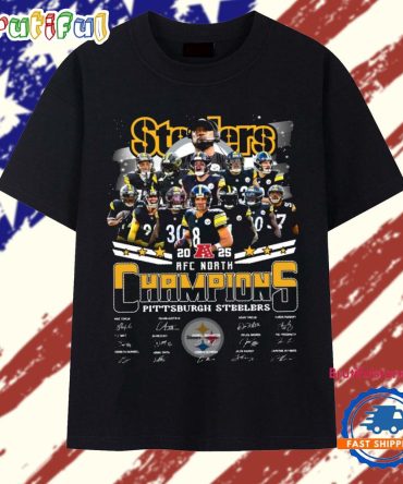 Pittsburgh Steelers 2025 Afc North Champions 2025 Signature T Shirt