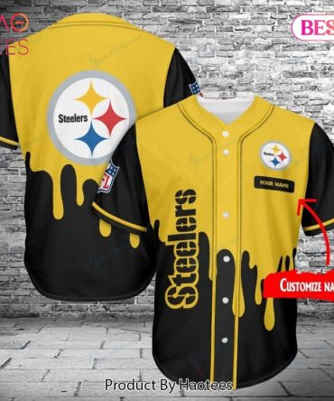 Customizable Steelers Drip Baseball Jersey – Personalized Fan Apparel Gift