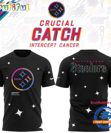 Pittsburgh Steelers Black 2025 Nfl Crucial Catch Tri-Blend Dri-Fit 3D Shirt