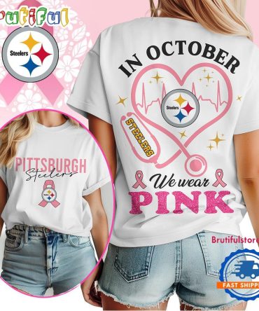 Pittsburgh Steelers In October We Wear Pink Vintage T Shirt