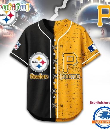 Pittsburgh Steelers Mix Pittsburgh Pirates Sporty New Design Baseball Jersey