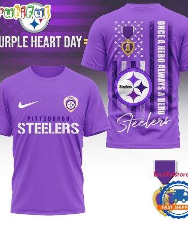 Pittsburgh Steelers National Purple Heart Day Limited Edition 3D Shirt