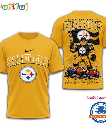Pittsburgh Steelers Nfl Afc North Champions 2025-2026 Special New 3D Shirt