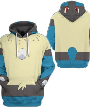 Pokemon Hoodie Lucario Pokemon Cosplay Hoodie White Blue Unisex Adults New Release
