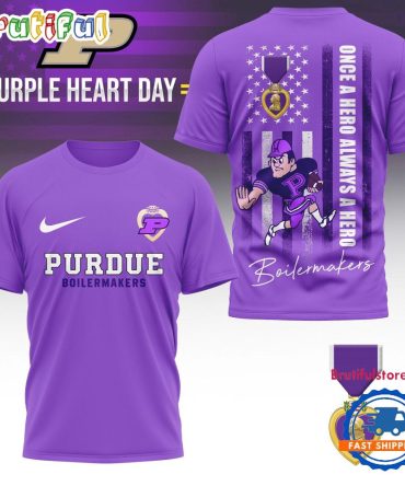Purdue Boilermakers Ncaa National Purple Heart Day Unisex 3D Shirt