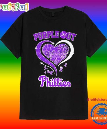 Purple Out Philadelphia Phillies Ribbon Alzheimer T Shirt