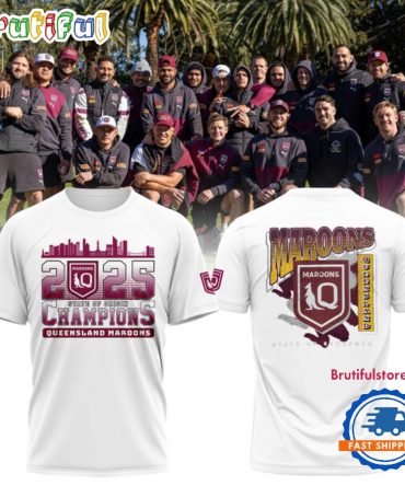 Queensland Maroons Champions No Luck Just Legacy 2025 White Shirt