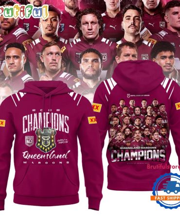 Queensland Maroons State Of Origin 2025 Champions Red Hoodie Shirt
