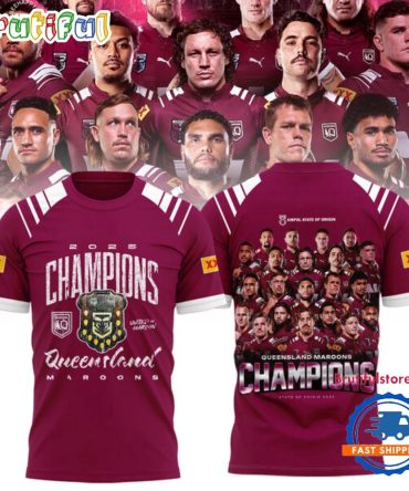 Queensland Maroons State Of Origin 2025 Champions Red T Shirt