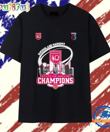 Queensland Maroons State Of Origin Champions 2025 Skyline T Shirt