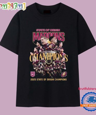 Queensland Maroons State Of Origin Champions 2025 Team Graphic T Shirt