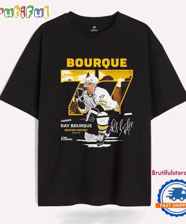 Ray Bourque Boston Hockey Throwback Signature T Shirt