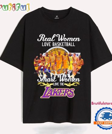 Real Women Love Basketball Smart Women Love The Los Angeles Lakers Signature T Shirt