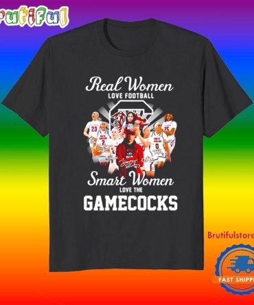 Real Women Love Football Smart Women Love The South Carolina Gamecocks Signature T Shirt
