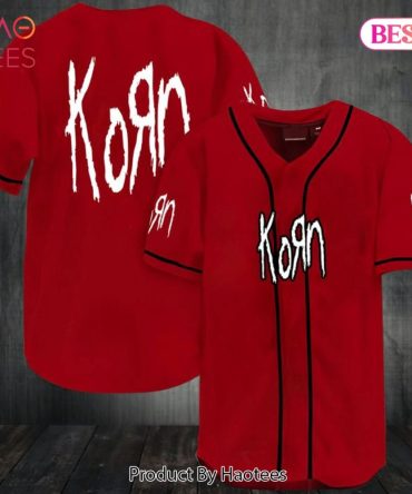 Rock Your Style: Red Korn Baseball Jersey – Limited Edition!