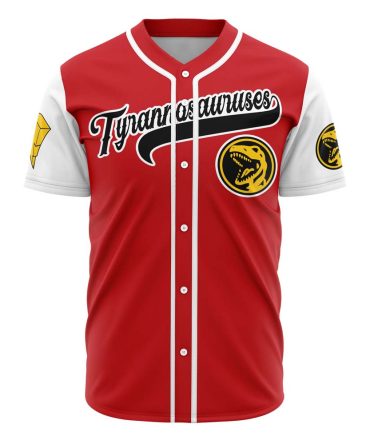 Retro Red Dinosaur Baseball Jersey - Cool Graphic Design, Perfect Gift!