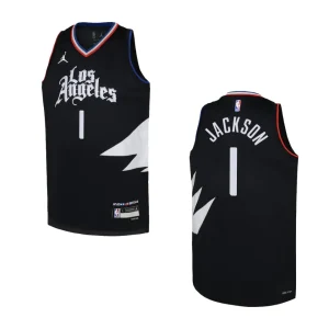 Youth Los Angeles Clippers 2022-23 Statement Edition Reggie Jackson Black Jersey - Alzaintravels