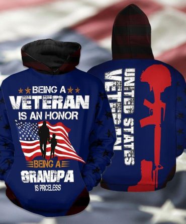 Us Veteran Grandpa Hoodie Being A Veteran Being A Grandpa 3D Hoodie Adult