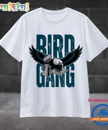 Retro Bird Gang Philadelphia Eagles Trophy 2025 Super Bowl Champions T Shirt