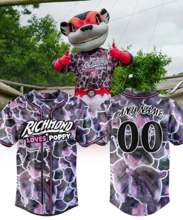 Customizable Richmond Loves Poppy Baseball Jersey - Unique Design, Perfect Gift!