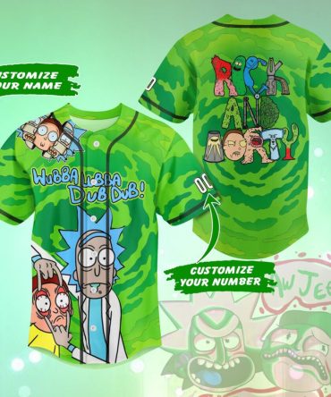 Custom Rick And Morty Baseball Jersey - Personalize Name & Number - Wubba Lubba Dub Dub! Fun Gift
