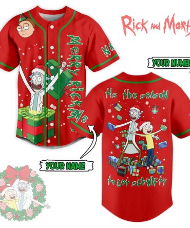 Personalized Rick And Morty Christmas Baseball Jersey – Custom Name & Number