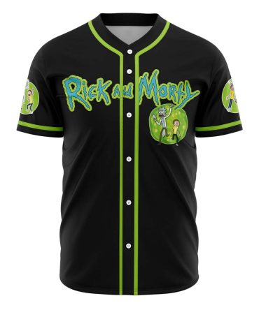 Rick And Morty Baseball Jersey - Stylish Black & Green Fan Apparel