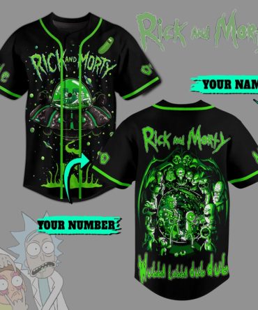 Customizable Rick And Morty Baseball Jersey - Vibrant Green Design, Add Your Name & Number!