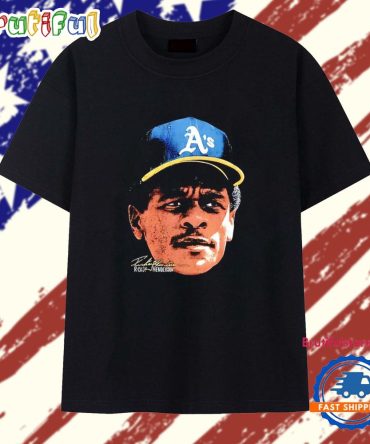 Rickey Henderson Player Oakland Athletics Big Head Signature T Shirt