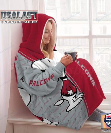 New Personalized Atlanta Falcons Snoopy Blanket Hoodie Hoodie Blanket