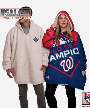 Washington Nationals 2019 World Series Champions Fleece Oodie Blanket Hoodie Hooded Blanket
