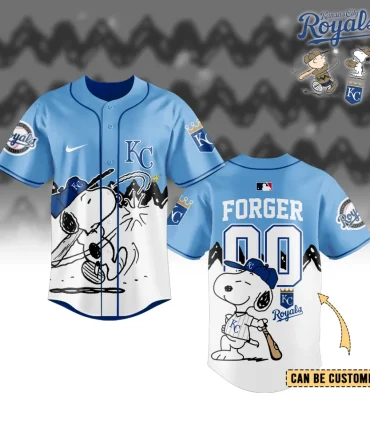 Customizable Kansas City Royals Snoopy Baseball Jersey - Unique Gift For Fans!