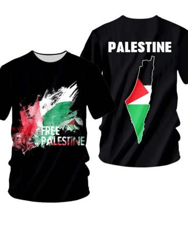 Palestine T-Shirt Free Palestine Flag And Country Graphic T-Shirt Black Unisex