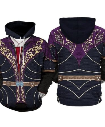 Baldur'S Gate Hoodie Baldur'S Gate Astarion Costume Hoodie Black Purple Unisex