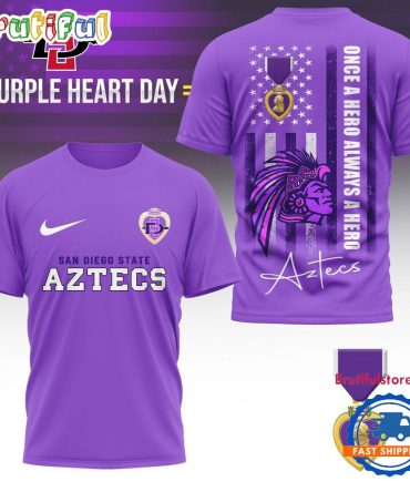 San Diego State Aztecs Ncaa National Purple Heart Day Unisex 3D Shirt