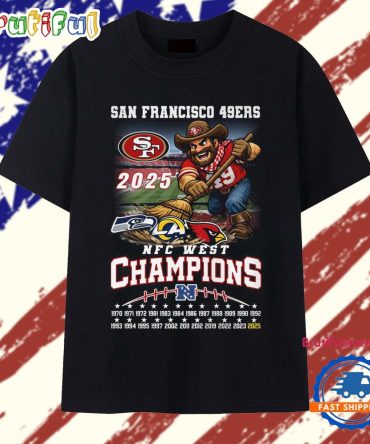 San Francisco 49Ers 2025 Nfc West Champions Mascot Vintage T Shirt