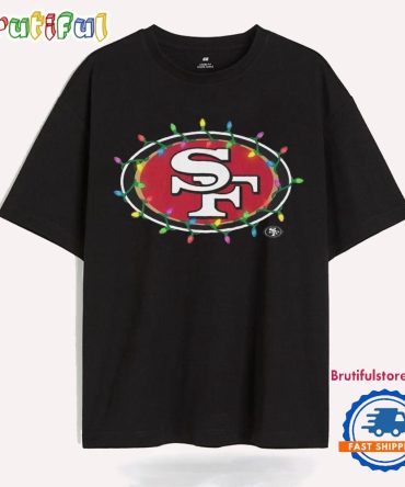 San Francisco 49Ers Primary Logo Holiday Lights 2024 T Shirt