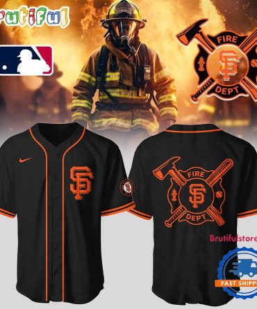 San Francisco Giants X Firefighter Appreciation Night Black Baeaball Jersey