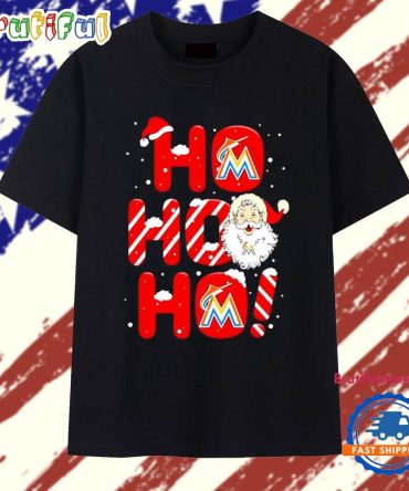 Santa Claus Miami Marlins Ho Ho Ho Merry Christmas 2025 T Shirt