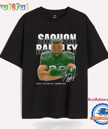 Saquon Barkley 2024 Playoffs Champions Philadelphia Eagles Signature T Shirt