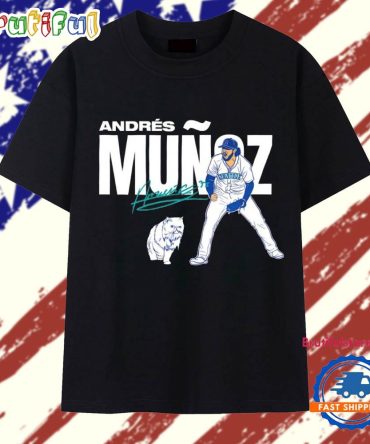 Seattle Mariners Baseball Andr?S Munoz Signature T Shirt