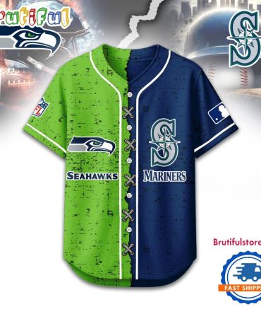 Seattle Seahawks Mix Seattle Mariners Sporty New Design Baseball Jersey